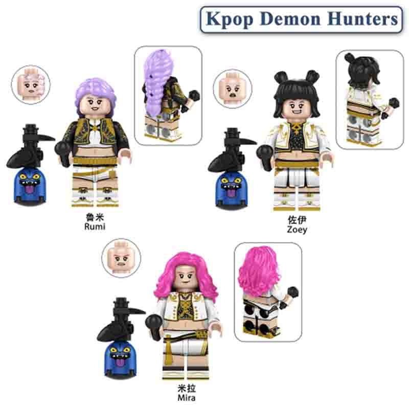 KPOP Demon Hunters set of 3 Anime Lego Minifigures Custom Toys