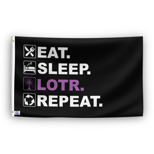 Eat Sleep LOTR Repeat Flag