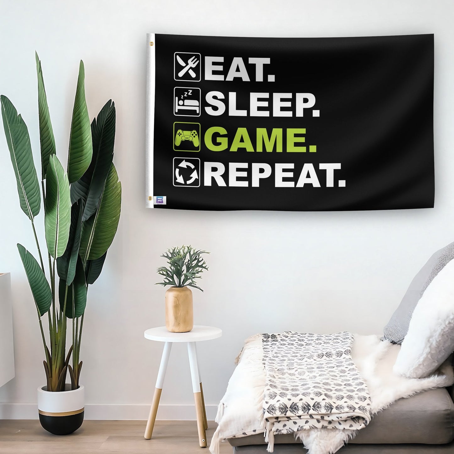 Eat Sleep Game Repeat Flag
