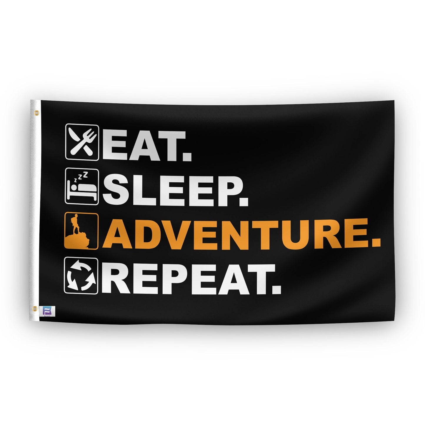 Eat Sleep Adventure Repeat Flag