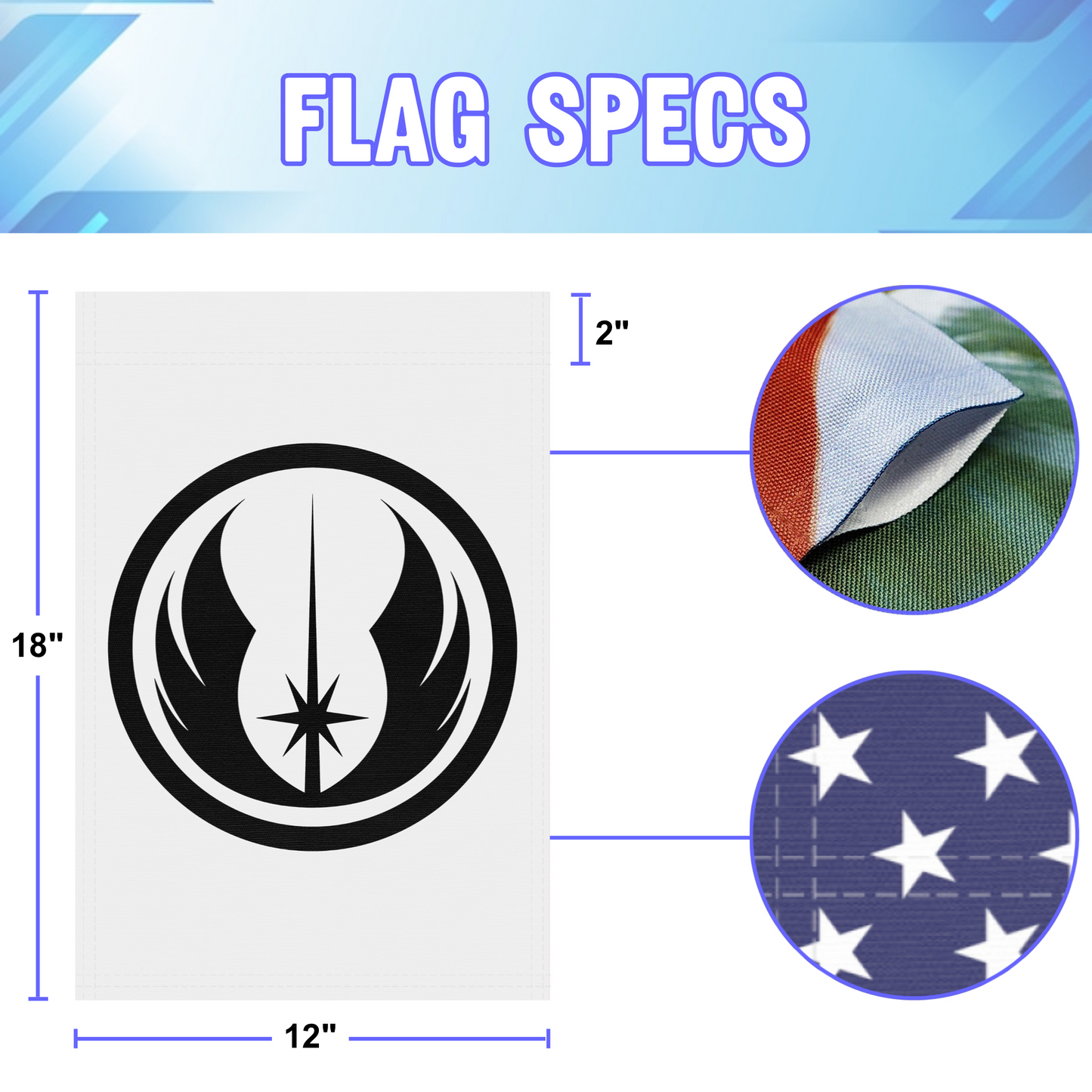 Star Wars Jedi (White) Garden Flag