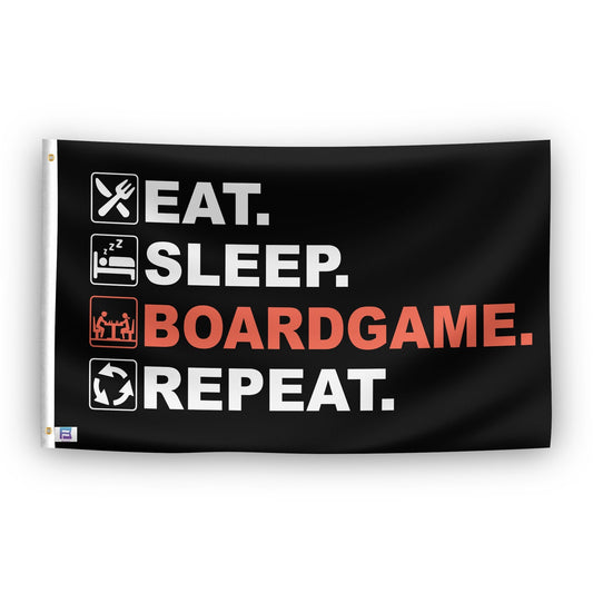 Eat Sleep Boardgame Repeat Flag