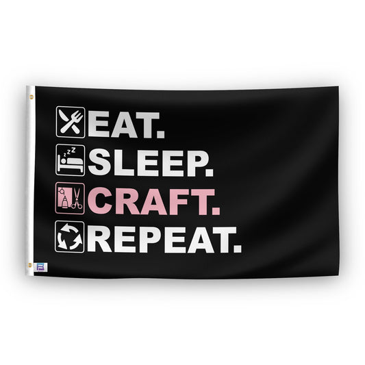 Eat Sleep Craft Repeat Flag