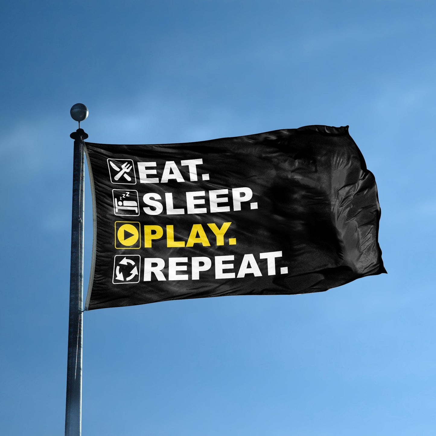 Eat Sleep Play Repeat Flag