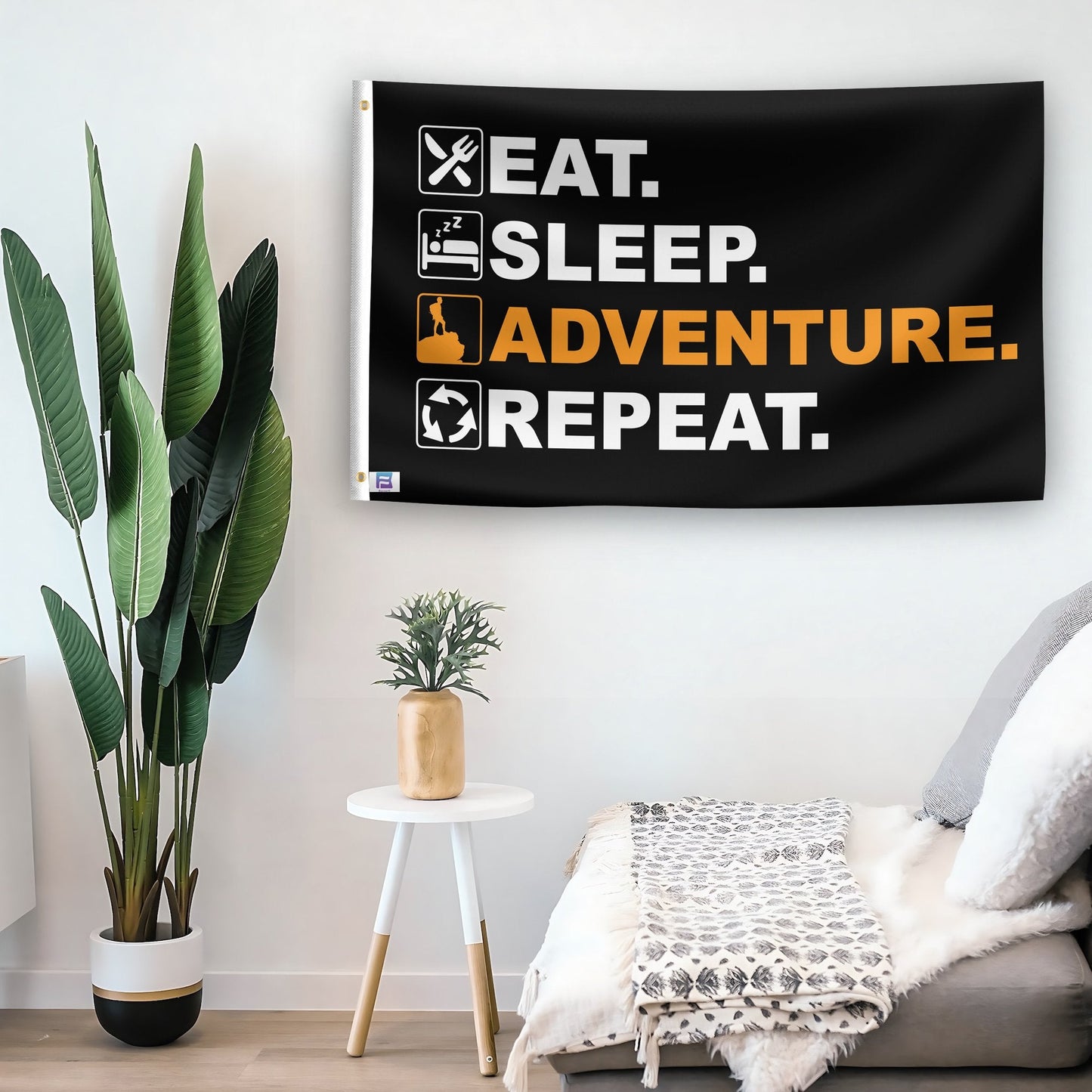 Eat Sleep Adventure Repeat Flag