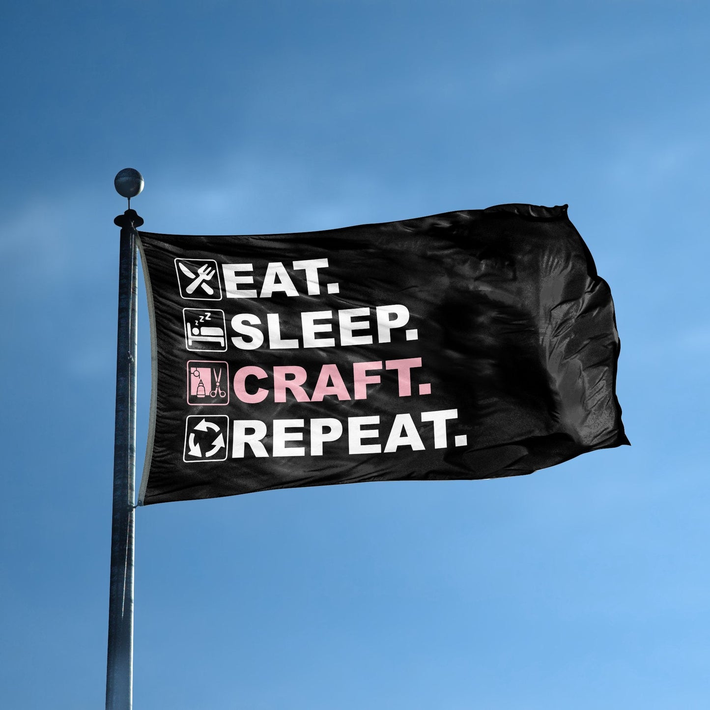 Eat Sleep Craft Repeat Flag