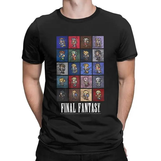 Final Fantasy 6 VI Sprites Men's  Cotton t-shirts Neck Short Sleeve