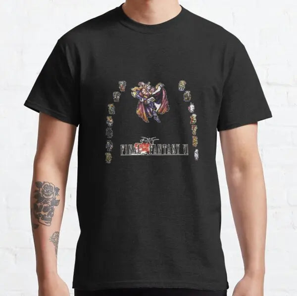 Final Fantasy 6 VI Sprites Men's  Cotton t-shirts Neck Short Sleeve