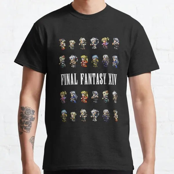 Final Fantasy 6 VI Sprites Men's  Cotton t-shirts Neck Short Sleeve