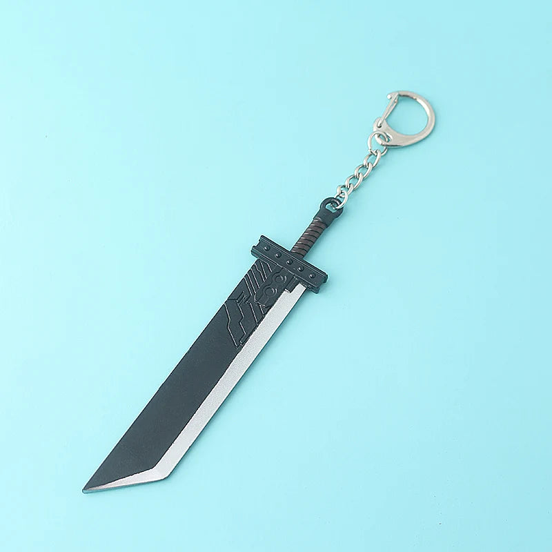 Final Fantasy 7 Cloud Buster Sword Keychain Cloud Strife's Weapon Metal Pendant Key Chain for Men Jewelry