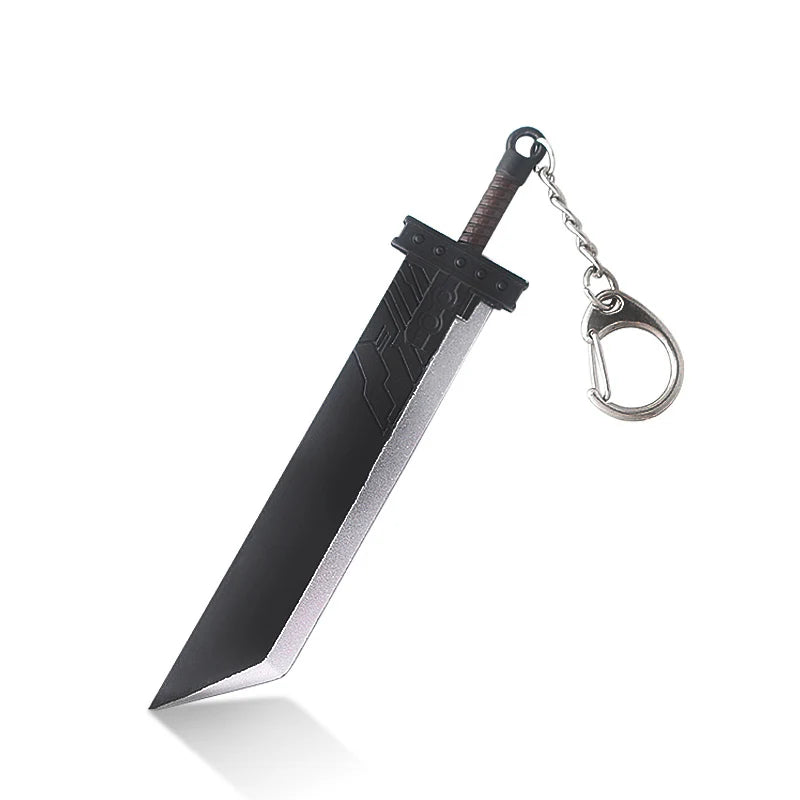 Final Fantasy 7 Cloud Buster Sword Keychain Cloud Strife's Weapon Metal Pendant Key Chain for Men Jewelry