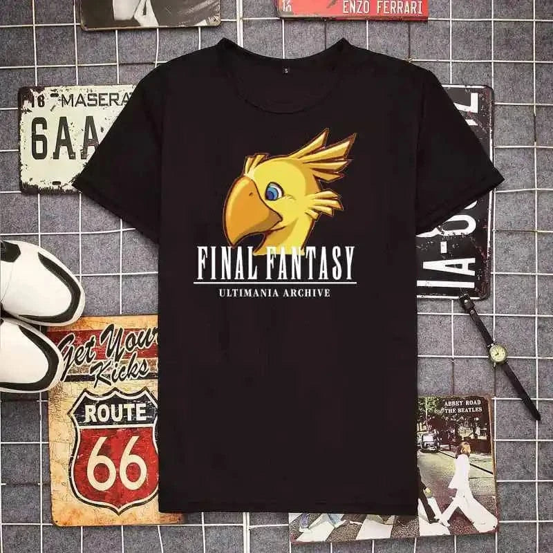 Final Fantasy Chocobo Graphic Tshirts Men Cloud VII FF7 Video Game Strife Shinra Soldier Streetwear T Shirt