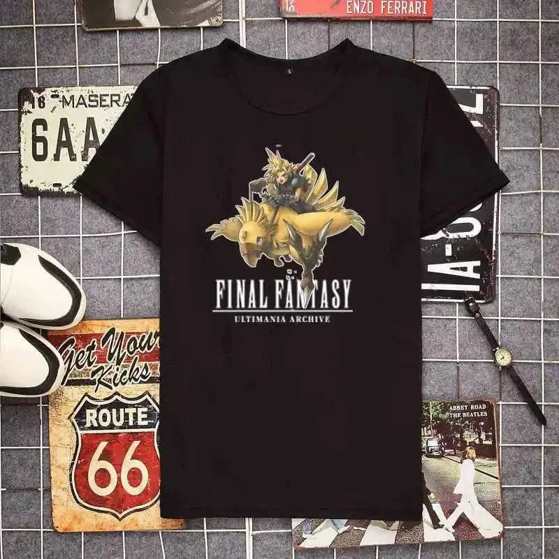 Final Fantasy Chocobo Graphic Tshirts Men Cloud VII FF7 Video Game Strife Shinra Soldier Streetwear T Shirt