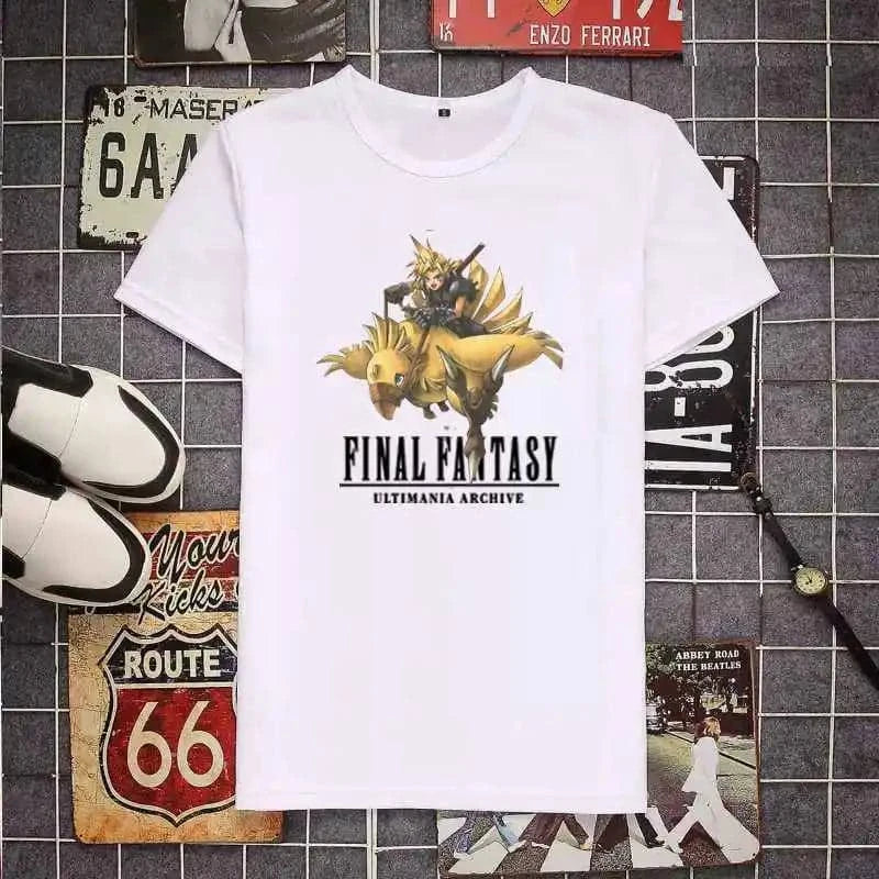 Final Fantasy Chocobo Graphic Tshirts Men Cloud VII FF7 Video Game Strife Shinra Soldier Streetwear T Shirt