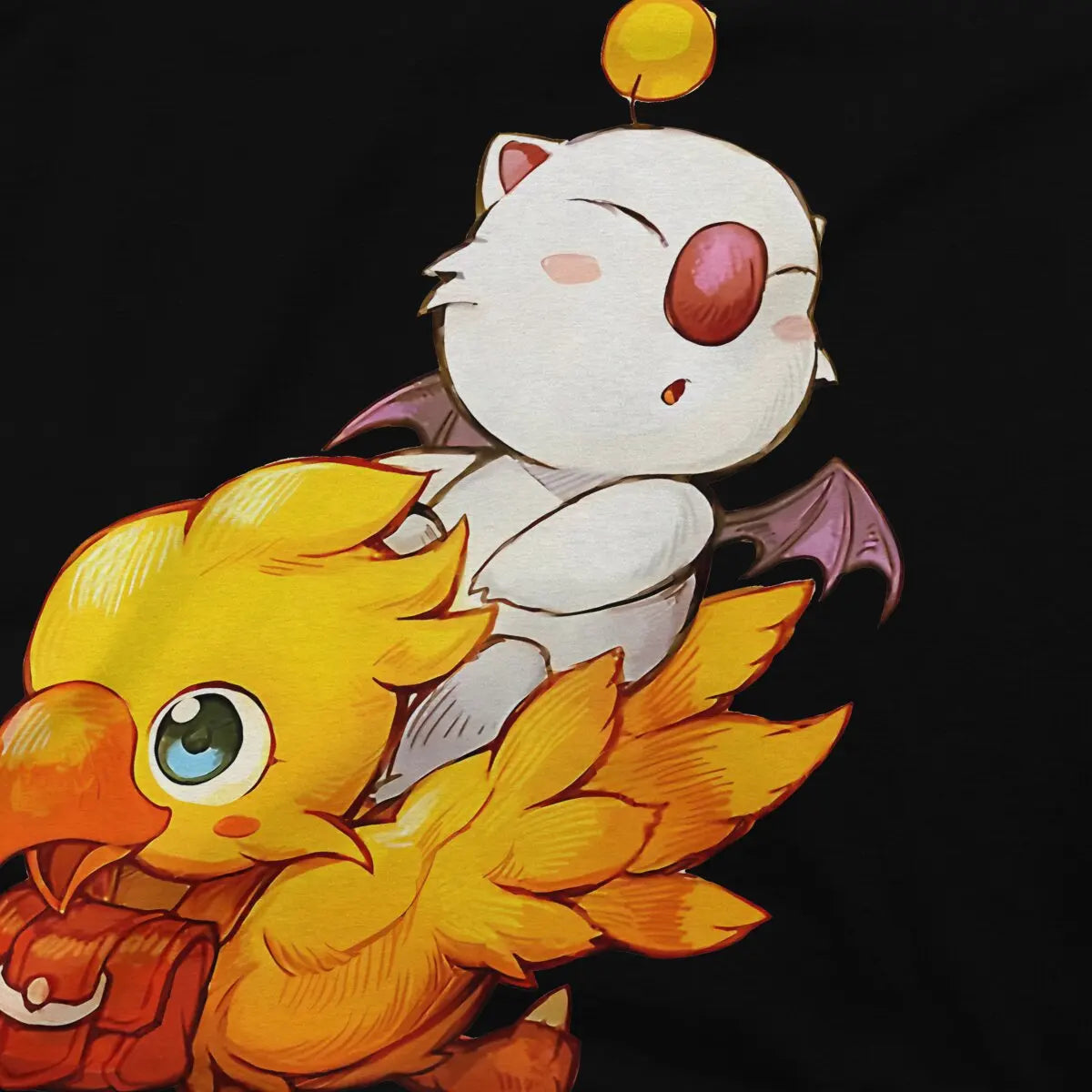 Final Fantasy Chocobo Moogle Tshirt Graphic Men Tops  Fashion Summer Polyester Streetwear Harajuku T Shirt