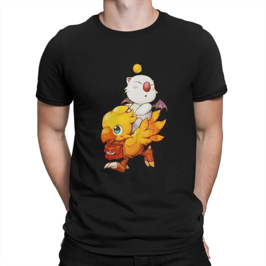 Final Fantasy Chocobo Moogle Tshirt Graphic Men Tops  Fashion Summer Polyester Streetwear Harajuku T Shirt