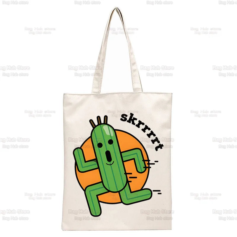 Final Fantasy Game Shopper Bags Shopping Tote Bag Cloud Strife Buster Cactus Shoulder Bag Canvas Large College Handbag