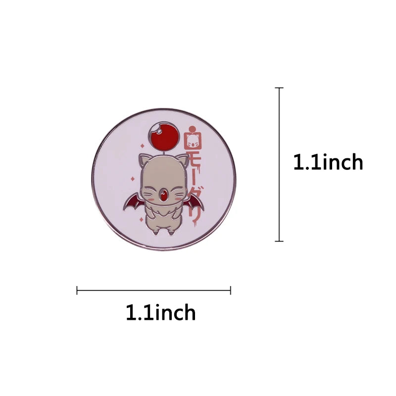 Final Fantasy Moogle Enamel Pin Brooches Japanese Badge Cute Cartoon Game Character Jewelry Accessories