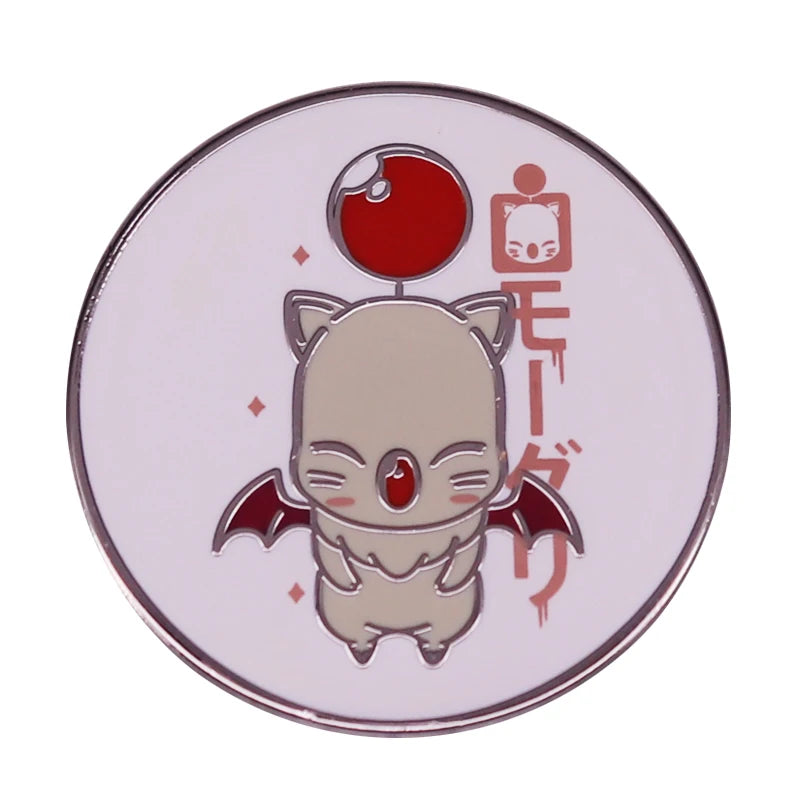 Final Fantasy Moogle Enamel Pin Brooches Japanese Badge Cute Cartoon Game Character Jewelry Accessories