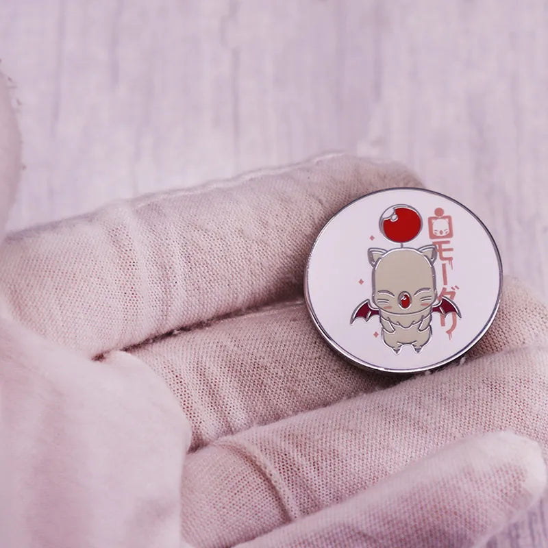 Final Fantasy Moogle Enamel Pin Brooches Japanese Badge Cute Cartoon Game Character Jewelry Accessories