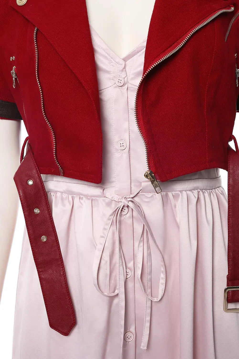 Final Fantasy VII Cosplay Costume Aerith Gainsborough Jacket Dress Outfits Women Halloween Party Clothes For Ladies Role Play