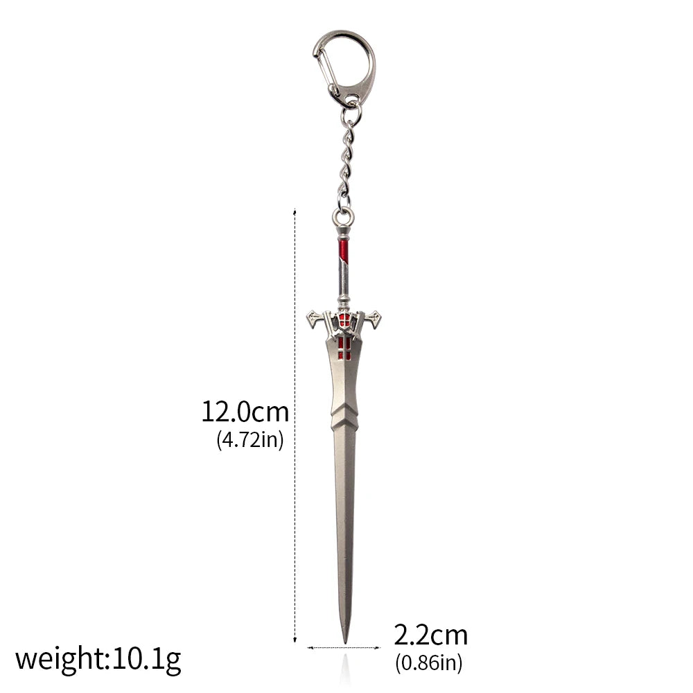 FINAL FANTASY XVI Clive Rosfield Invictus Sword Keychain Game Peripherals Metal Weapon Model Pendant Keyring For Fans Jewelry