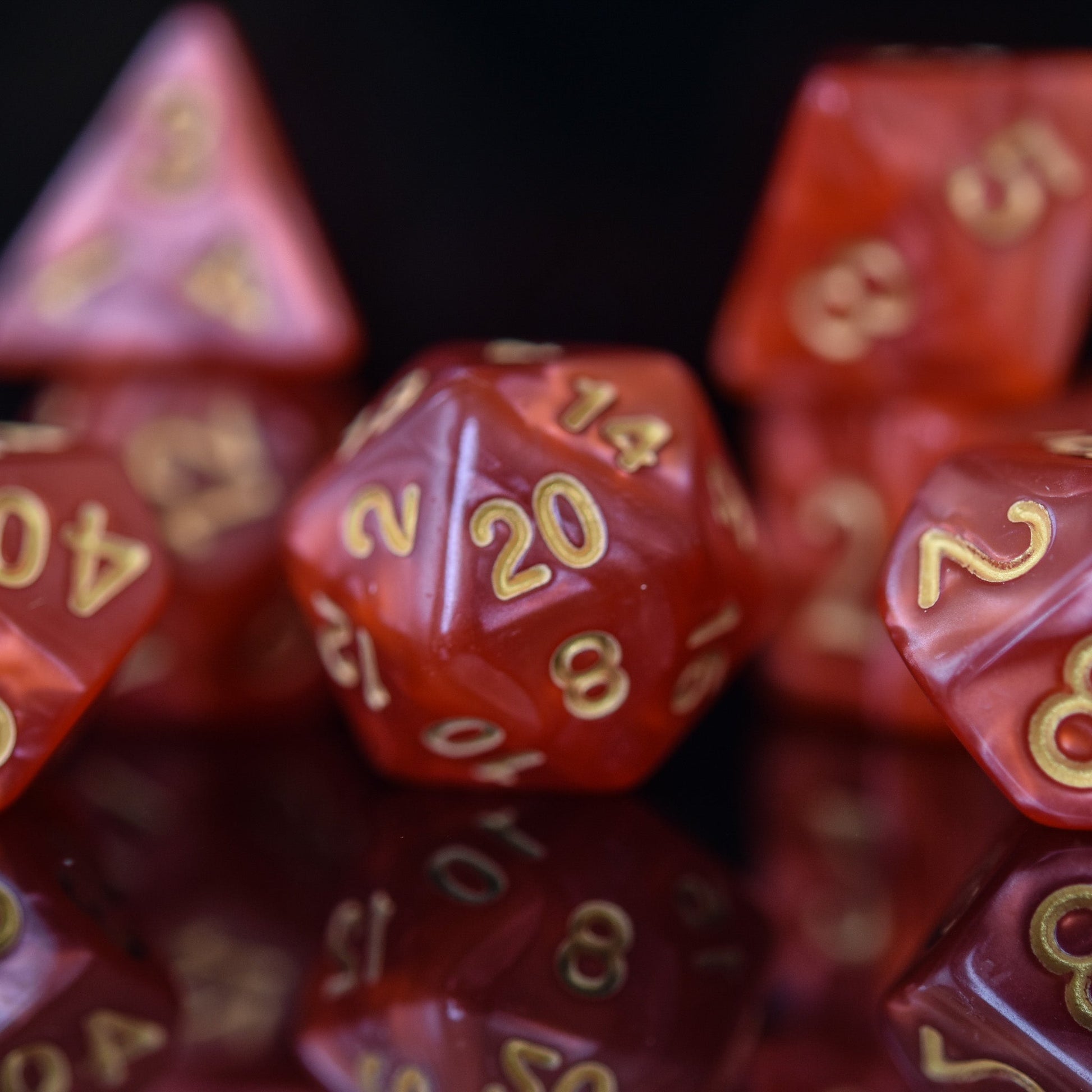 Fire Pearl Acrylic Dice Set