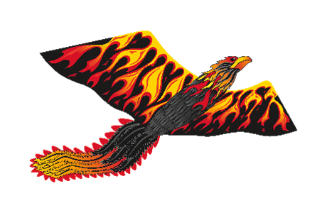 74 inch (6 foot) Wingspan 3-D Nylon Firebird Phoenix Kite - 