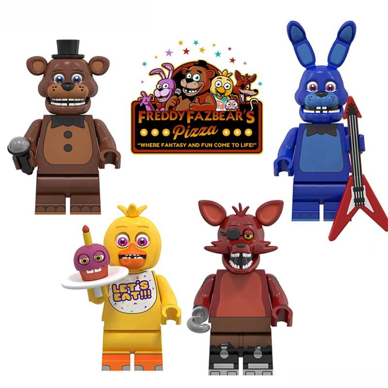 Five Nights At Freddys set of 4 Lego Minifigures custom toys 3