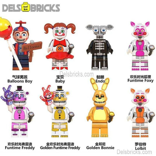 Five Nights At Freddys set of 8 Lego Minifigures custom toys Set2 - 