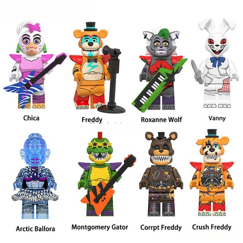 Five Nights At Freddys Set of 8 Lego Minifigures custom toys set5