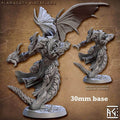 Flamagath Blackflame (Male Dragonborn Sorcerer) - Winged / Casting Spell / Casting Spell