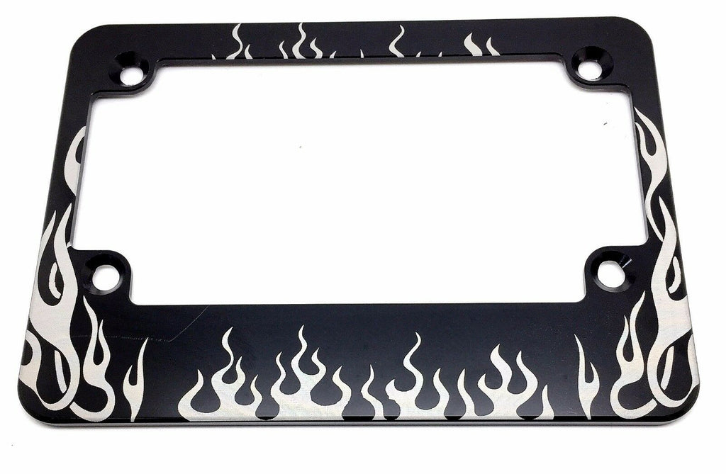 Flame Design Billet Aluminum Motorcycle License Plate Frame