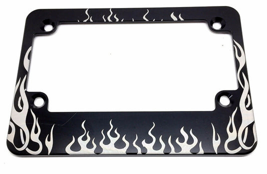 Flame Design Billet Aluminum Motorcycle License Plate Frame