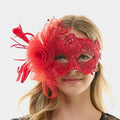 Floral Lace Feather Tulle Masquerade Halloween Mask