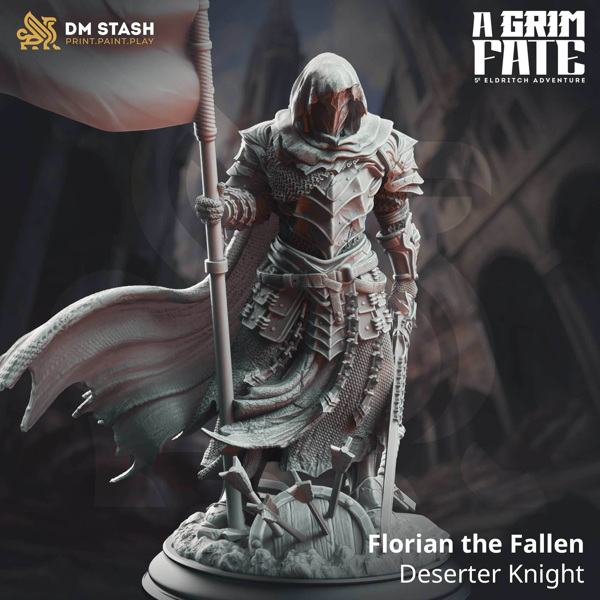 Florian the Fallen, Deserter Knight (Male Human Paladin) - 32mm Scale