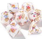 Flower and butterfly exquisite polyhedron resin dice set