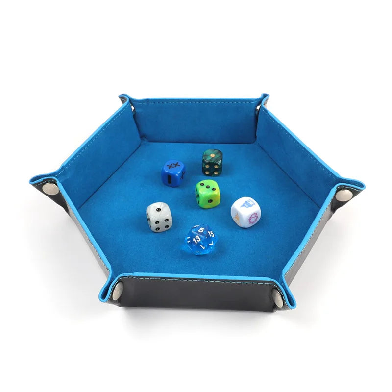 Folding Hexagonal Dice Game Tray Dice Tray Foldable Storage Box Tray Desktop Storage Box Household Storage Utensils