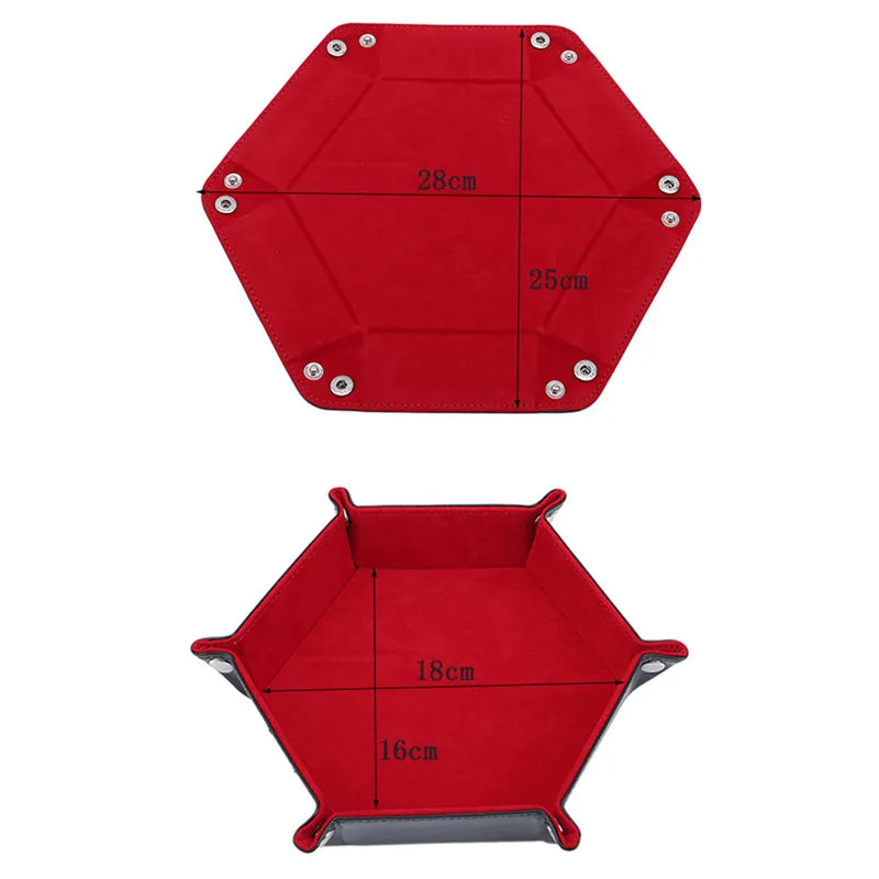 Folding Hexagonal Dice Game Tray Dice Tray Foldable Storage Box Tray Desktop Storage Box Household Storage Utensils