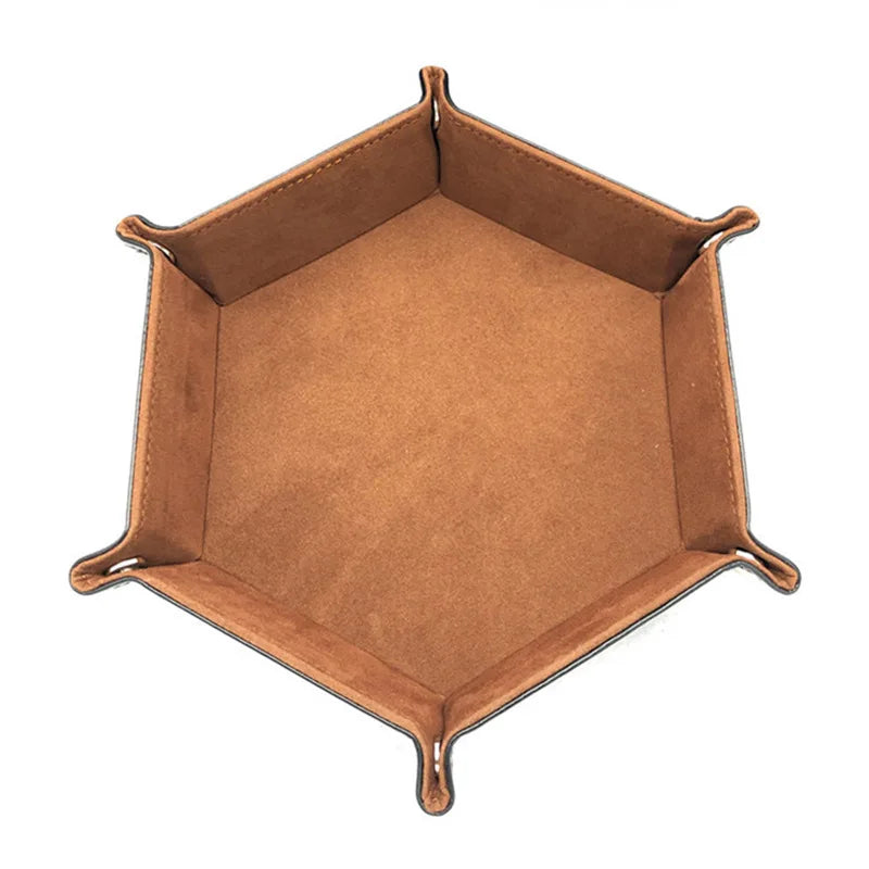 Folding Hexagonal Dice Game Tray Dice Tray Foldable Storage Box Tray Desktop Storage Box Household Storage Utensils