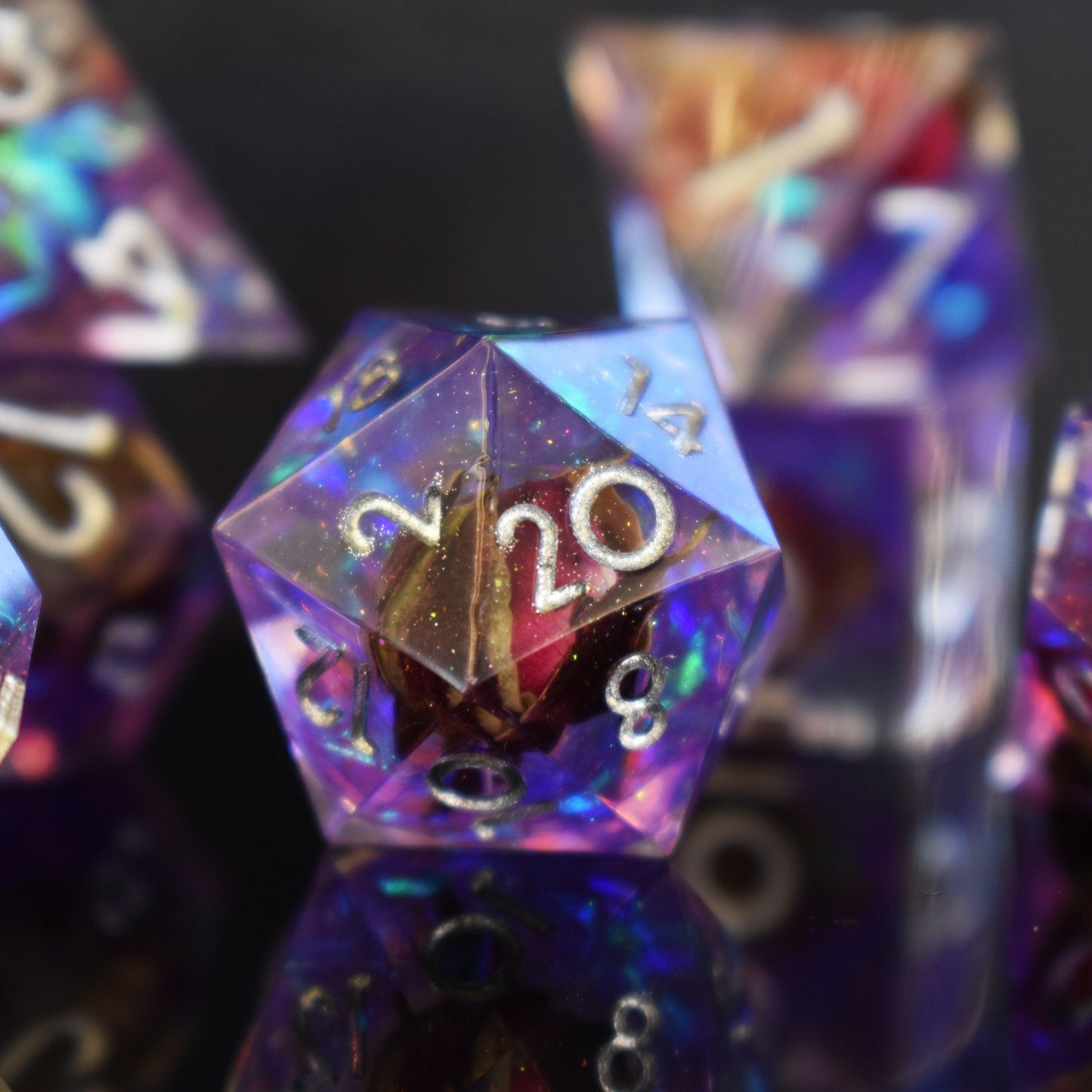 Forbidden Rose Sharp-Edged Resin Dice Set