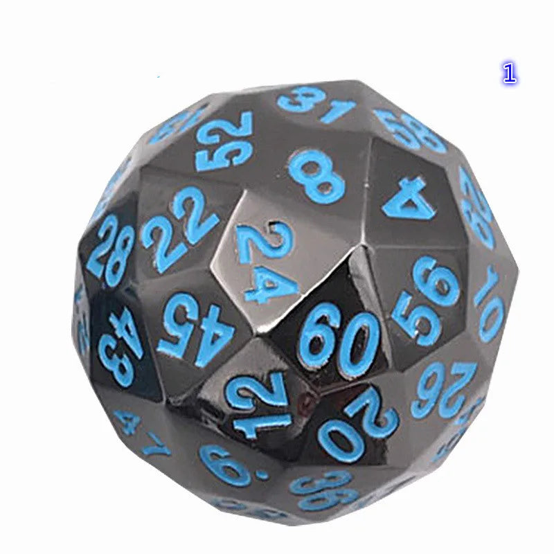 Foreign Trade Hot Metal Solid Multi-faced Dice D60 Face Digital Teaching Props Desktop Tour Big Dice