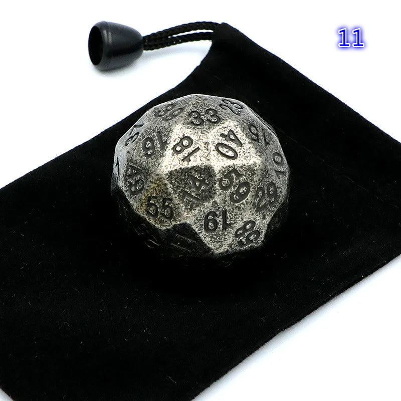 Foreign Trade Hot Metal Solid Multi-faced Dice D60 Face Digital Teaching Props Desktop Tour Big Dice