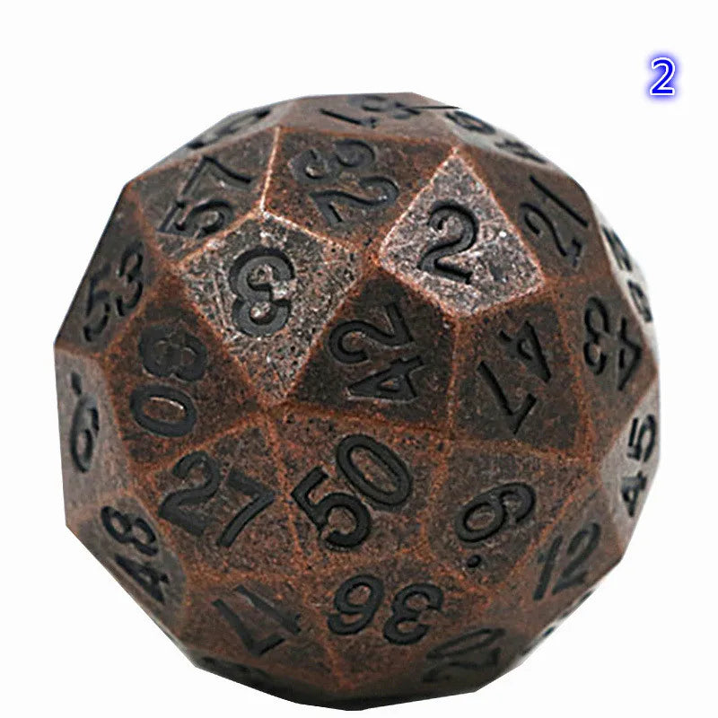 Foreign Trade Hot Metal Solid Multi-faced Dice D60 Face Digital Teaching Props Desktop Tour Big Dice