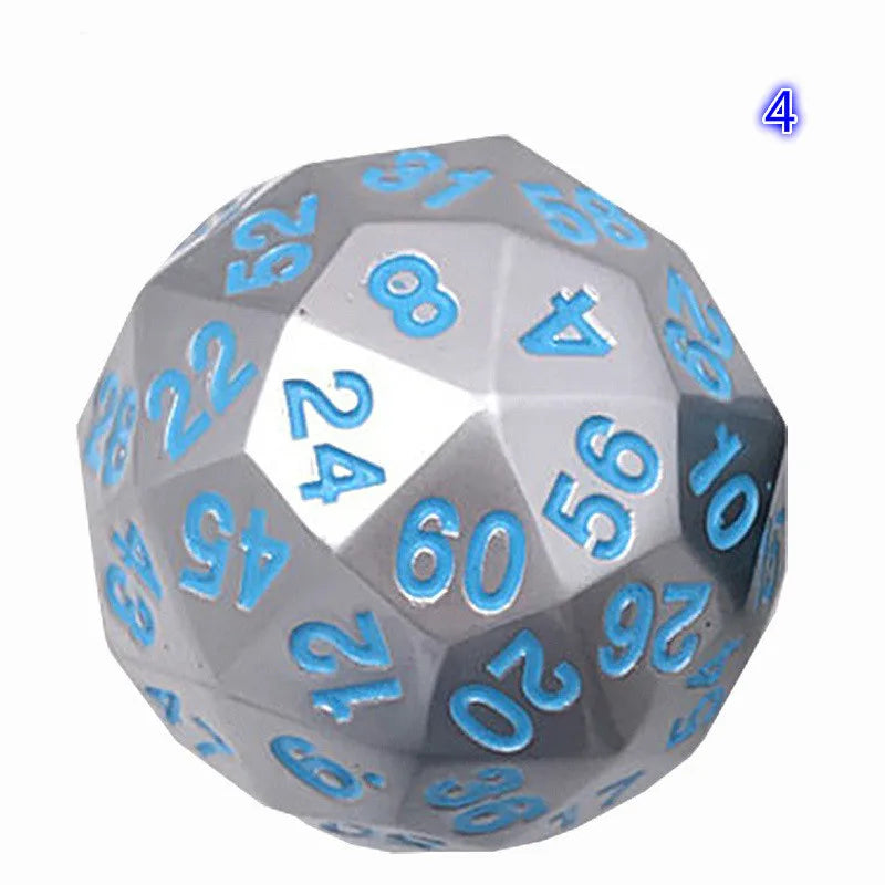 Foreign Trade Hot Metal Solid Multi-faced Dice D60 Face Digital Teaching Props Desktop Tour Big Dice