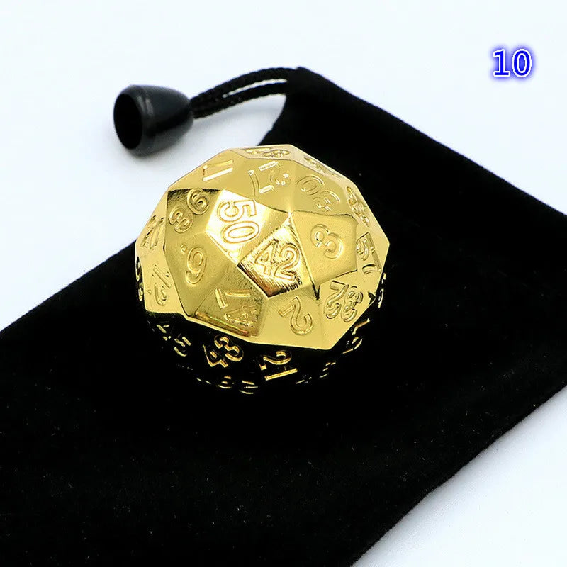 Foreign Trade Hot Metal Solid Multi-faced Dice D60 Face Digital Teaching Props Desktop Tour Big Dice