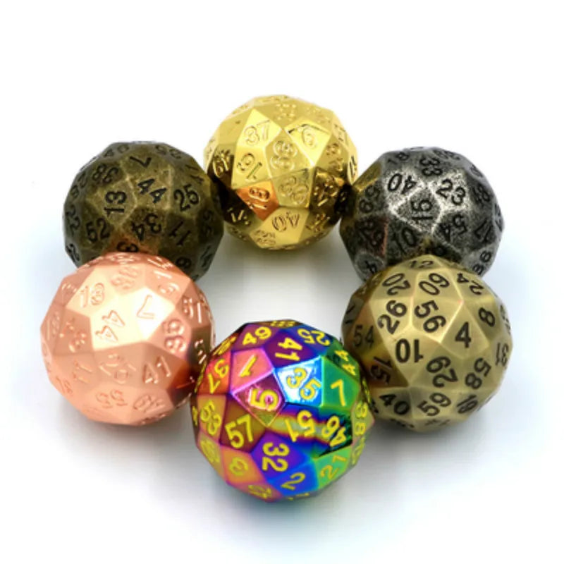 Foreign Trade Hot Metal Solid Multi-faced Dice D60 Face Digital Teaching Props Desktop Tour Big Dice