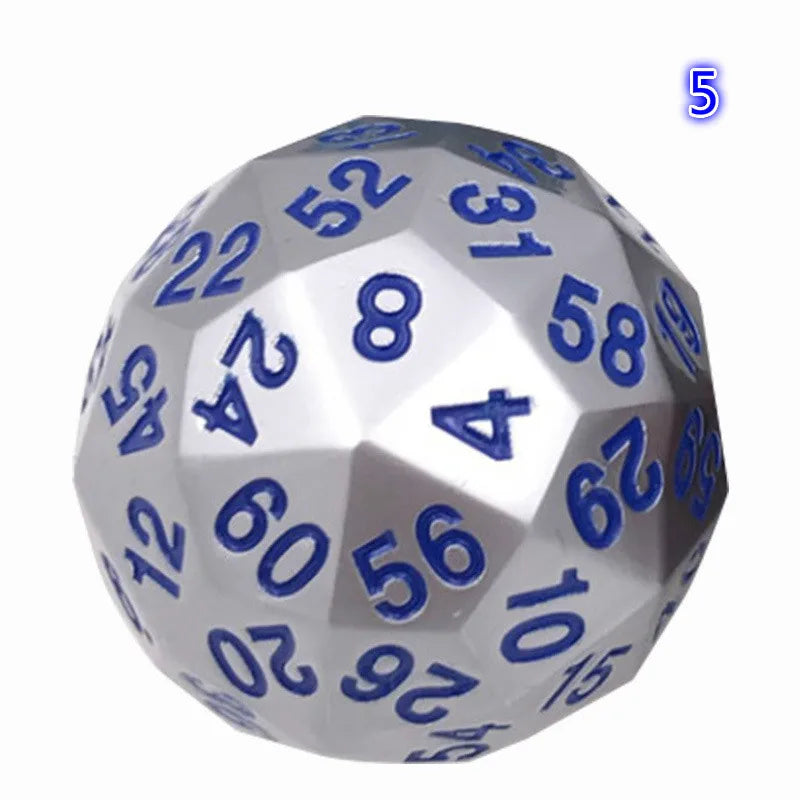 Foreign Trade Hot Metal Solid Multi-faced Dice D60 Face Digital Teaching Props Desktop Tour Big Dice