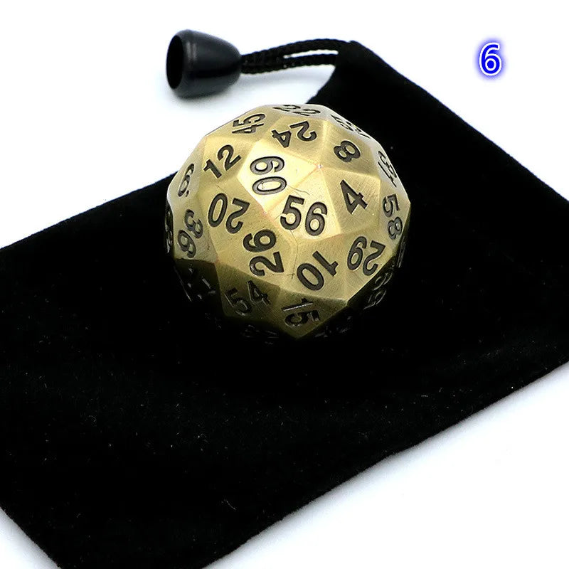 Foreign Trade Hot Metal Solid Multi-faced Dice D60 Face Digital Teaching Props Desktop Tour Big Dice