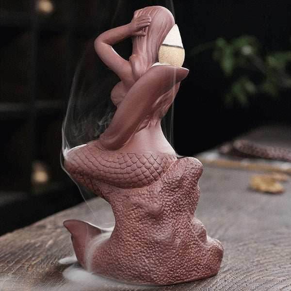 Mermaid Backflow Incense Burner - Brown